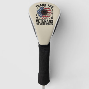 Danke an Veteranen Sonnenblume Militärveteranen-Ta Golf Headcover