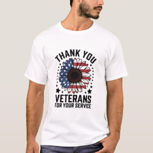 Danke an Veteranen Sonnenblume Militärveteranen Ta T-Shirt