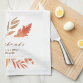 Danke an Watercolor Fall Foliage Erntedank Geschirrtuch (Viertel Falte)