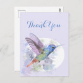 Danke an Watercolor Hummingbird Bird Postkarte (Vorne/Hinten)