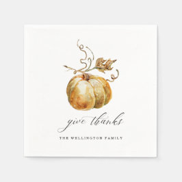 Danke an Watercolor Pumpkin Erntedank Serviette
