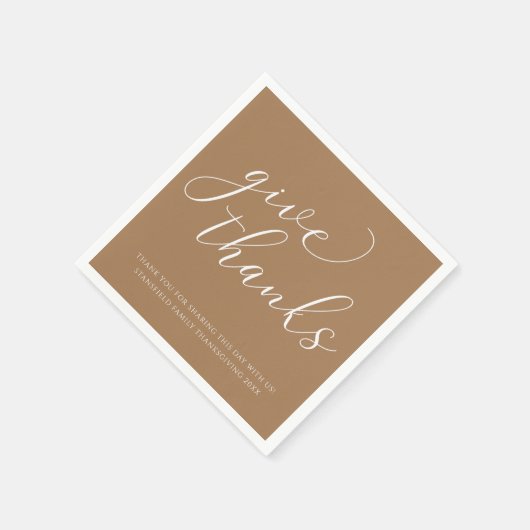 Danke an White Calligraphy Erntedank Dinner Serviette (Ecke)