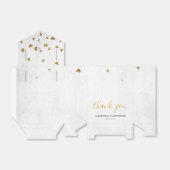 Danke an White Gold Foil Confetti Wedding Geschenkschachtel (Ungefaltet)