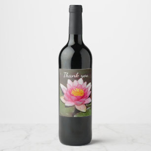 Danke Anerkennungs-Wasser-Lilien-BlumenFoto Weinetikett