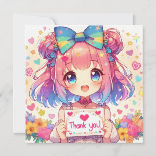 Danke, Anime Girl Card Feiertagskarte