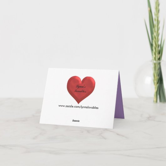 Danke - Anmerkungs-Karte (Rückseite)