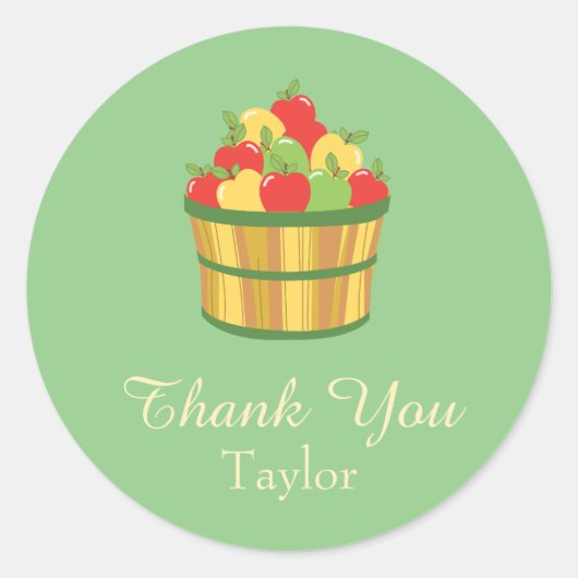 Danke, Äpfel Runder Aufkleber (Vorderseite)