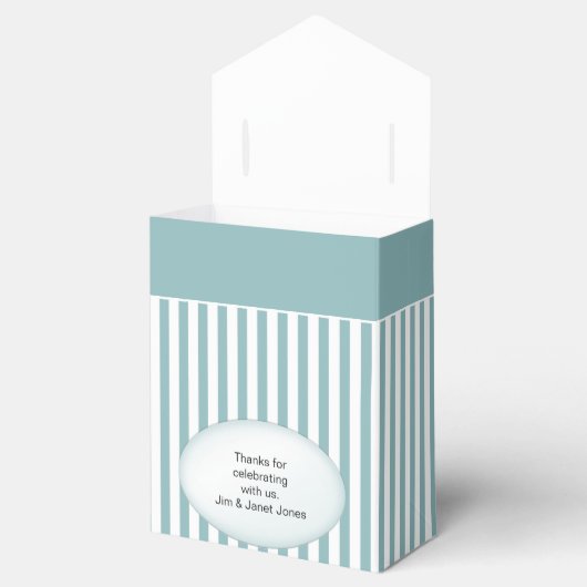 Danke - Aqua Simple Stripes Pattern Geschenkschachtel (Geöffnet)