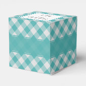"Danke!" Aquamarin/White Gingham Karos Muster Geschenkschachtel (Rückseite)
