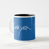Danke aquamarine blaue coffe Tasse (Vorderseite Links)