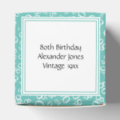 "Danke", Aquamarines Zahlenmuster des 80. Geburtst Geschenkschachtel (Oben)