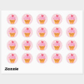 Danke! Aquarell cupcake pink danke! Runder Aufkleber (Blatt)