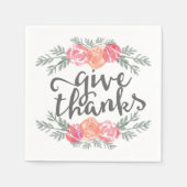 Danke | Aquarellblumen-Erntedank Serviette (Vorderseite)