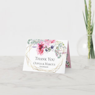 Danke Aquarellfarben Pink Poppies Floral Bouquet
