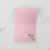 Danke | Aquarellfarben Pink Poppies Floral Bouquet (Innenseite)