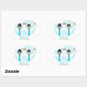 Danke Ärzte und Krankenschwestern Ovaler Aufkleber (Blatt)