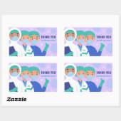 Danke Ärzte und Krankenschwestern Rechteckiger Aufkleber (Blatt)