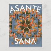 Danke Asante Sana Beautiful African Giraffe Postkarte (Vorderseite)