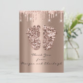 Danke Ashley2 Baby Shower Feet Rose Tropfen Boy Gi Einladung (Stehend Vorderseite)