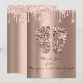 Danke Ashley2 Baby Shower Feet Rose Tropfen Boy Gi Einladung (Vorne/Hinten)