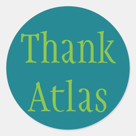 Danke Atlas Runder Aufkleber (Vorderseite)