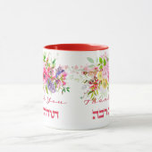 Danke auf Hebräisch - Heute Raba jüdische Dankbark Tasse (Zentrum)