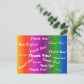 Danke! Auf Rainbow Gradient! Postkarte (Stehend Vorderseite)