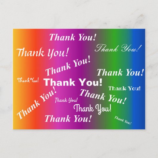 Danke! Auf Rainbow Gradient! Postkarte (Vorderseite)
