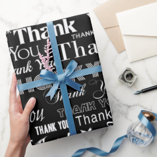 Danke (auf Schwarz) Geschenkpapier