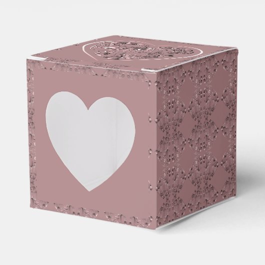 "Danke" auf staubigem Rosa Geschenkschachtel (Vorderseite)