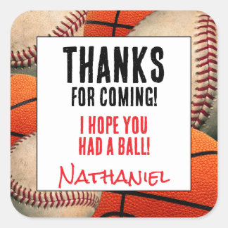 Danke Aufkleber | Baseball Basketball Etikett