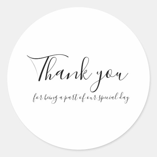 Danke, Aufkleber für Gastgeschenke Hochzeiten (Vorderseite)