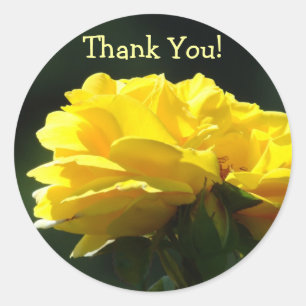 Danke! Aufkleber Gelbe Rose Blume leuchten