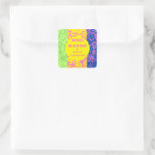 "Danke"-Aufkleber - "merci beaucoup"-Design 2 Quadratischer Aufkleber (Tasche)