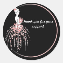 Danke Aufkleber - Rosa Blumenbekleidung Design