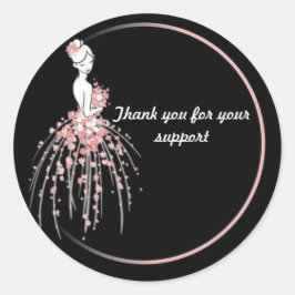 Danke Aufkleber - Rosa Blumenbekleidung Design