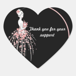 Danke Aufkleber - Rosa Blumenbekleidung Design