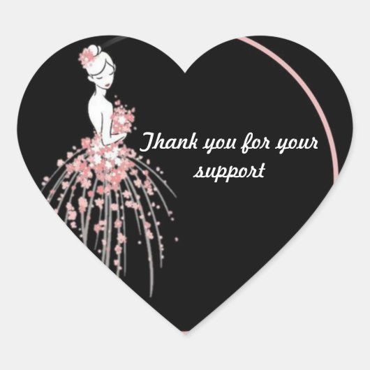 Danke Aufkleber - Rosa Blumenbekleidung Design (Vorderseite)