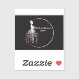 Danke Aufkleber - Rosa Blumenbekleidung Design