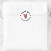Danke Aufkleber - Süßes einfaches rotes Herz (Tasche)