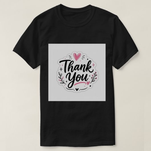 Danke-Aufkleber T-Shirt (Design vorne)
