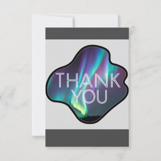 Danke, Aurora Borealis Dankeskarte (Vorderseite)