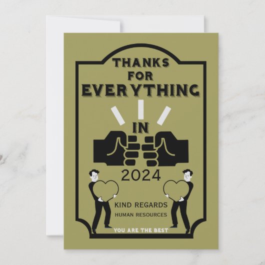 Danke aus dem Personal (Vorderseite)