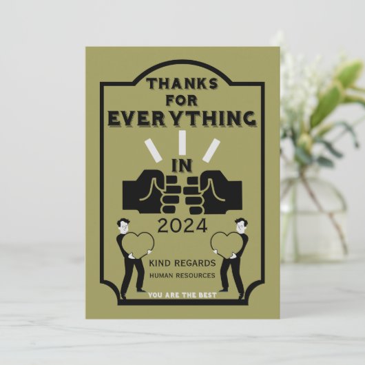 Danke aus dem Personal (Stehend Vorderseite)