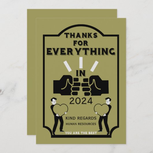 Danke aus dem Personal (Vorne/Hinten)