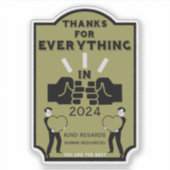 Danke aus dem Personal Aufkleber (Vorderseite)