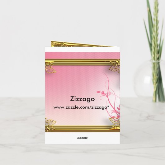 Danke, Auslese-rosa weißes Rosen-Gold zu kardieren Dankeskarte (Rückseite)