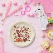Danke Autumn Harvest, Turkey Erntedank Pappteller (Party)