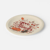 Danke Autumn Harvest, Turkey Erntedank Pappteller (Schrägansicht)