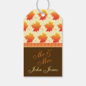 Danke Autumn Maple Blätter Wedding Geschenkanhänger (Rückseite)
